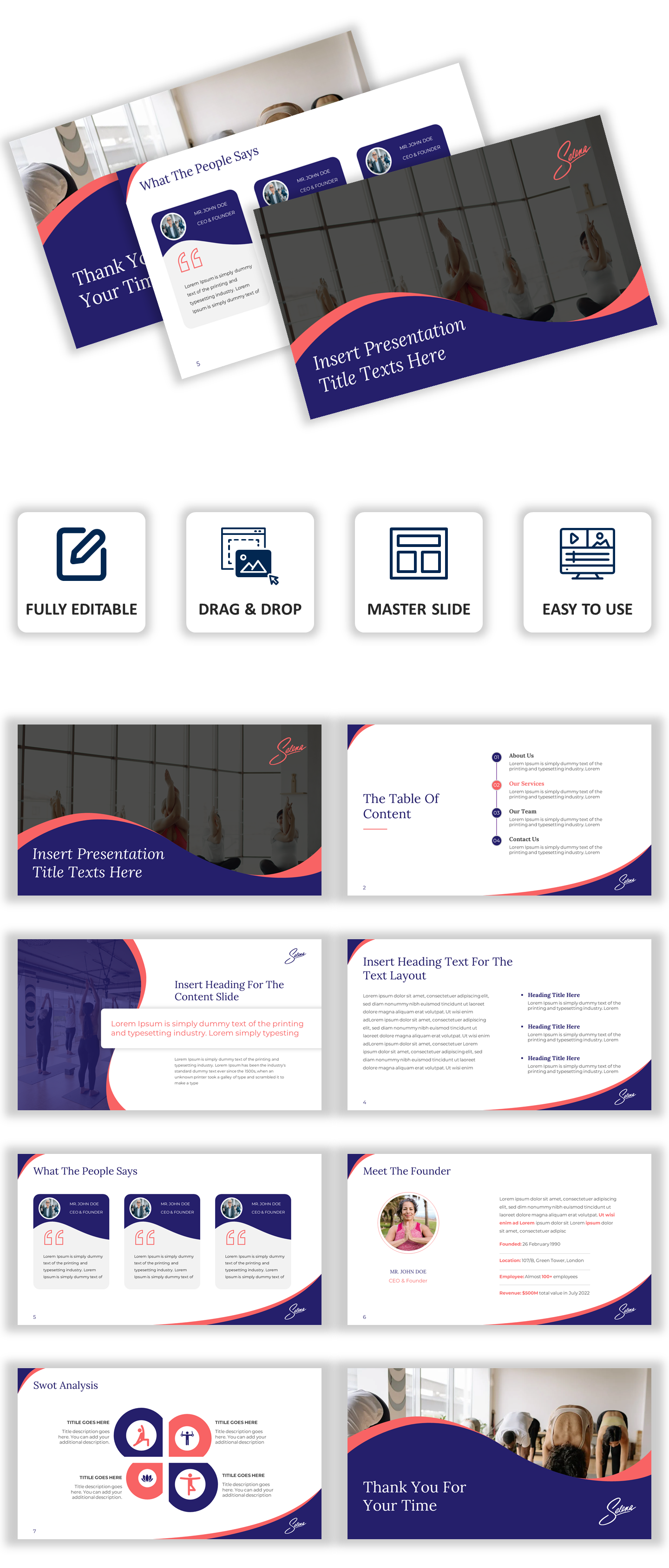 PowerPoint template for a yoga trainer